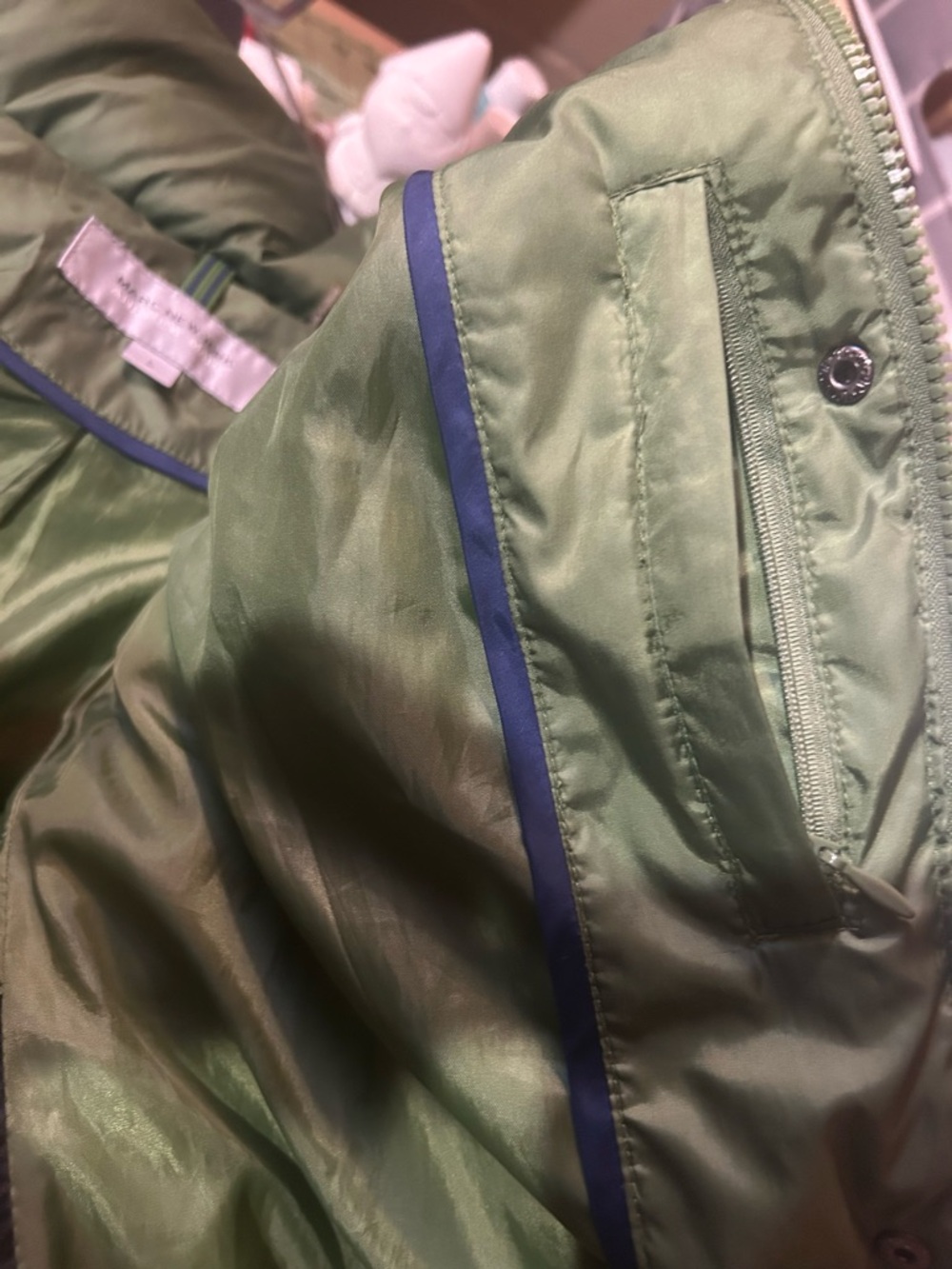 Marc New York Green Puffer Coat with Removable Hood with Coyote Fur Trim - Picture 10 of 10
